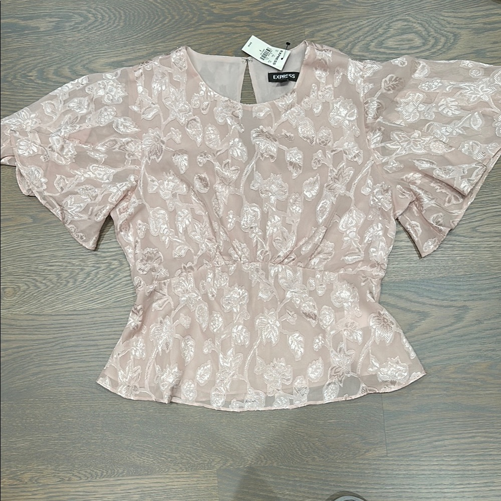 Express Women's Blush Floral Blouse